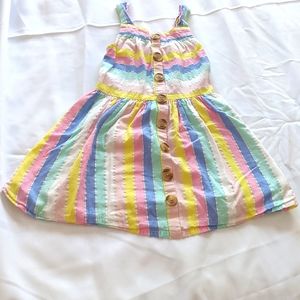 Woolworths summer striped dress. Brown button down the front